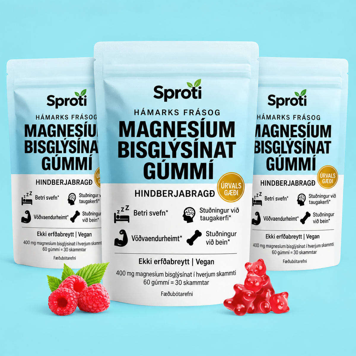 Betri Heilsa Magnesíum Bisglycinate Gúmmí